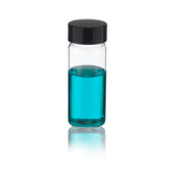 5856. VIAL VIDRIO CLARO 25ML, 28X73MM C/TAPA FENOLICA TEFLON NEGRA 24-400 - WHEATON