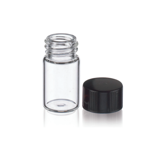 17750. VIAL VIDRIO CLARO 6ML, 19X43MM C/TAPON FENOLICO NEGRO Y REVESTIMIENTO DE CAUCHO CAJA C/200 PIEZAS - WHEATON