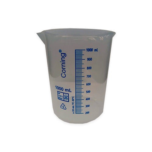 10832. VASO DE PRECIPITADO DE PLASTICO 1LT FORMA BAJA PAQUETE C/2 PIEZAS - CORNING