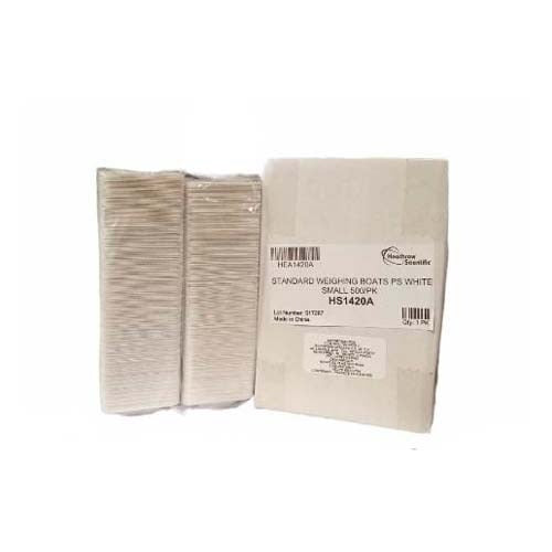 14328. PLATILLO DE POLIESTIRENO P/PESAR CHICO 46 X 46 X 8MM COLOR BLANCO C/500 - HEATHROW