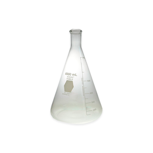 19735. MATRAZ VOLUMETRICO DE VIDRIO 100ML CLASE A RAY-SORB AMBAR C/TAPON DE POLIETILENO, CERTIFICADO POR LOTE  - KIMAX