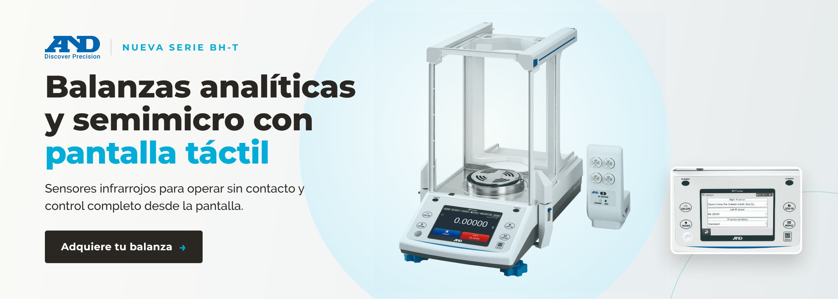 Balanzas analíticas y semimicro A&D serie BH-T con pantalla táctil